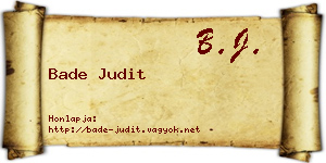 Bade Judit névjegykártya